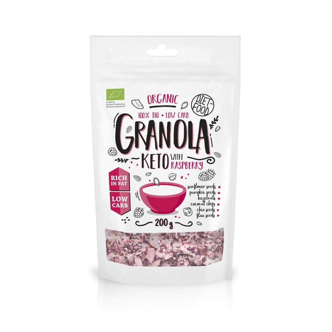 Diet-Food BIO KETO GRANOLA RASPBERRY - 200 g-0